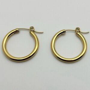 Nickel Free Gold Hoop Classic Earrings, Lightweight Stackable Minimalist